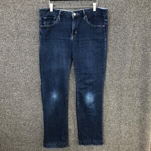 Gap 1969 Women's Long & Lean Straight Jeans Size 31/12R Dark Wash